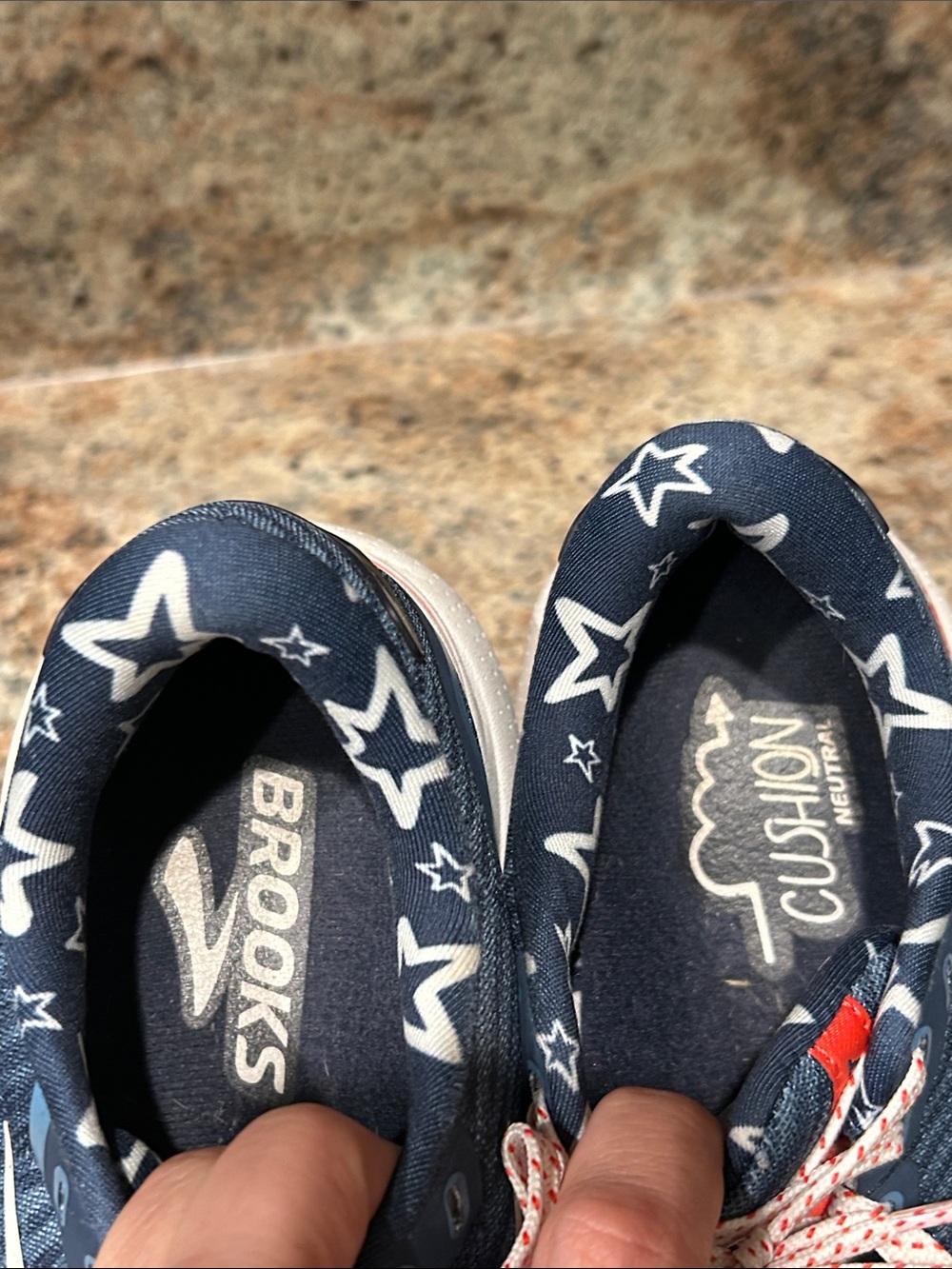Brooks Ghost 15 Patriotic Stars Red White & Blue Lace-Up Running Shoes 6.5 - Picture 6 of 9